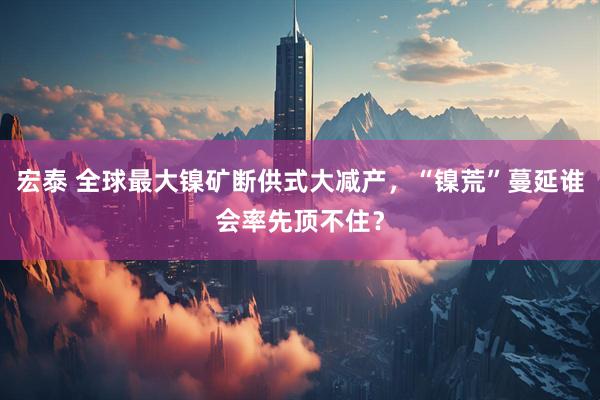 宏泰 全球最大镍矿断供式大减产，“镍荒”蔓延谁会率先顶不住？