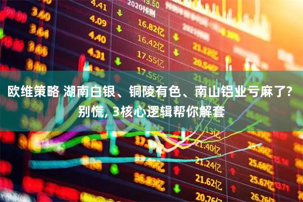 欧维策略 湖南白银、铜陵有色、南山铝业亏麻了? 别慌, 3核心逻辑帮你解套
