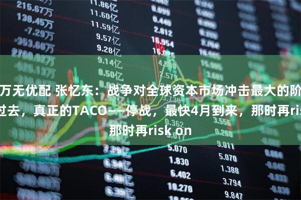 万无优配 张忆东：战争对全球资本市场冲击最大的阶段已过去，真正的TACO——停战，最快4月到来，那时再risk on